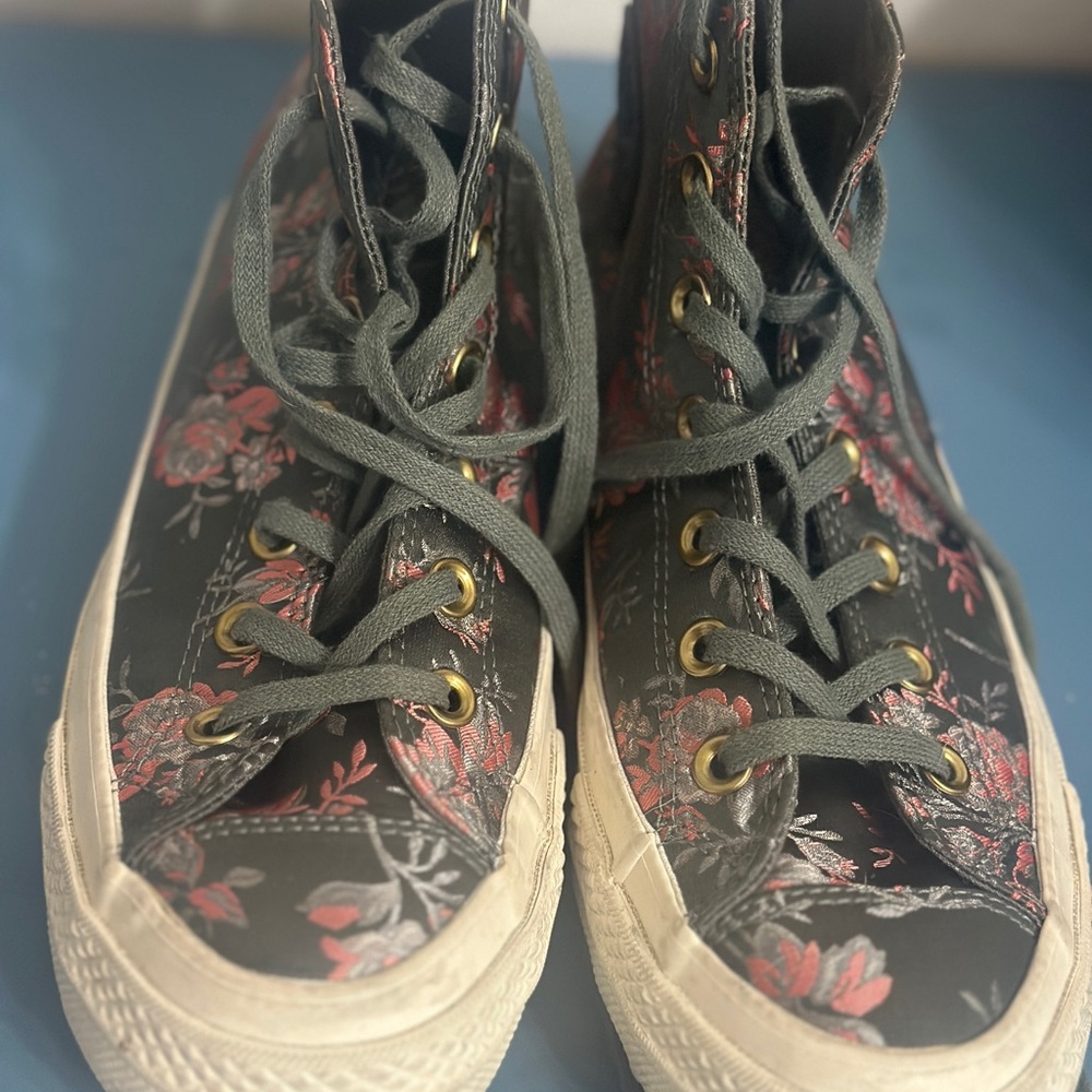 Floral High-Top Sneakers